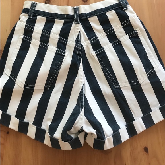 American Apparel Striped High Waist Shorts - Picture 8 of 8